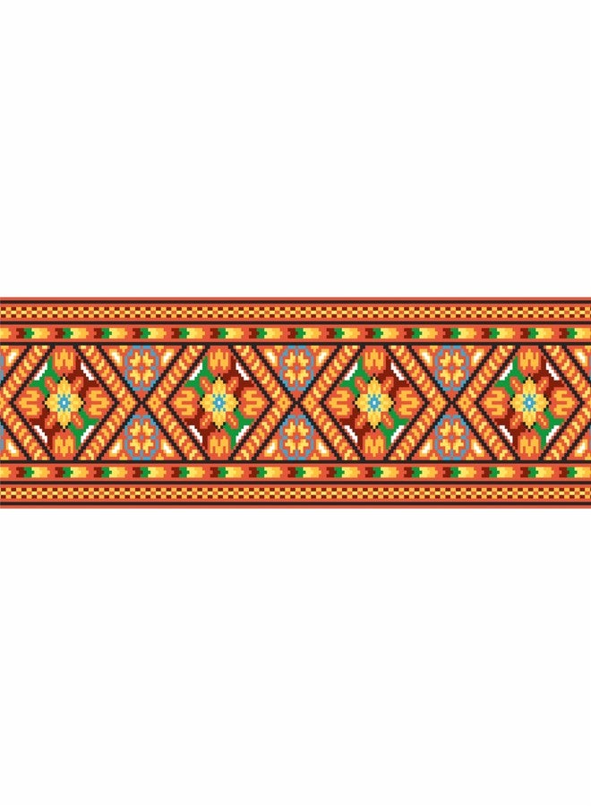 ATTRACTSO- Decorative Tile Border Wallpaper 120x4 Inch Self Adhesive Waterproof Wall Border(Design -3) - Image 1
